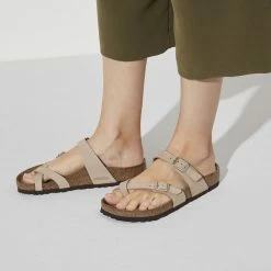 Best Pirce 👍 Birkenstock Mayari Nubuck Leather Sandcastle 👏 -women-sandals sale 1022212 f closeup f