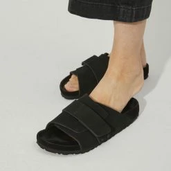 Outlet 🤩 Birkenstock Kyoto Suede Leather Black ⌛ -women-sandals sale 1022306 detail 9