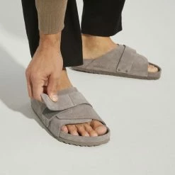 Buy 🔥 Birkenstock Kyoto Suede Leather Gray Taupe ❤️ -women-sandals sale 1022316 detail 8