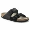 Hot Sale 💯 Birkenstock Arizona Natural Leather/Suede Black 😀