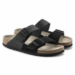 Hot Sale 💯 Birkenstock Arizona Natural Leather/Suede Black 😀 -women-sandals sale 1022437 pair