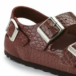 Top 10 🔔 Birkenstock Milano Embossed Natural Leather Chocolate 🧨 -women-sandals sale 1022691 detail 1