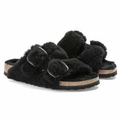 Best deal ⭐ Birkenstock Arizona Big Buckle Teddy Black 🥰 -women-sandals sale 1023103 pair