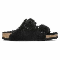 Best deal ⭐ Birkenstock Arizona Big Buckle Teddy Black 🥰 -women-sandals sale 1023103 side
