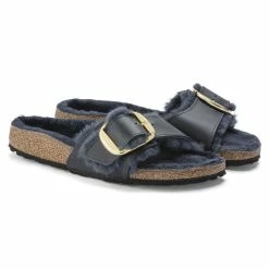Budget ⌛ Birkenstock Madrid Big Buckle Oiled Leather Midnight 🛒 -women-sandals sale 1023185 pair