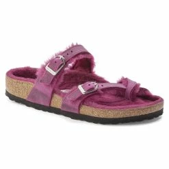 Best Sale ๐ Birkenstock Mayari Shearling Oiled Leather Festival Fuchsia โ
