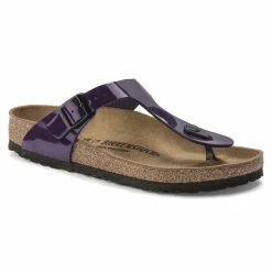 Best Sale ⭐ Birkenstock Gizeh Birko-Flor Patent Plum Purple 💯