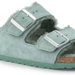 Best deal 🎉 Birkenstock Arizona Shearling Suede Leather Beryl ✔️ -women-sandals sale 1023259 detail 1