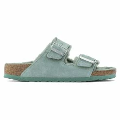 Best deal 🎉 Birkenstock Arizona Shearling Suede Leather Beryl ✔️ -women-sandals sale 1023259 side