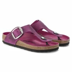 Best deal 👍 Birkenstock Gizeh Big Buckle Oiled Leather Festival Fuchsia 🎁 -women-sandals sale 1023295 pair