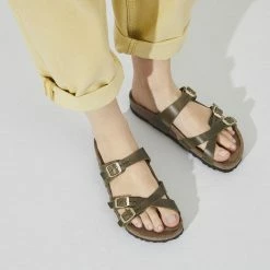 Promo ❤️ Birkenstock Franca Oiled Leather Olive 🎁 -women-sandals sale 1023310 f closeup f