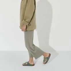 Top 10 🔔 Birkenstock Arizona Suede Leather Thyme 🔔 -women-sandals sale 1023505 f look f