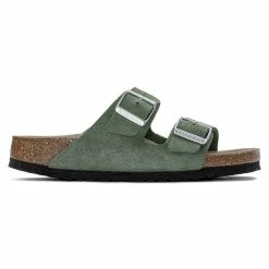 Top 10 🔔 Birkenstock Arizona Suede Leather Thyme 🔔 -women-sandals sale 1023505 side