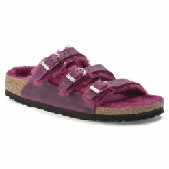 Outlet 👍 Birkenstock Florida Fresh Shearling Oiled Leather Festival Fuchsia 👏