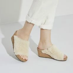 Outlet ⭐ Papillio Namica Shearling Teddy Eggshell 🧨 -women-sandals sale 1023713 f closeup f