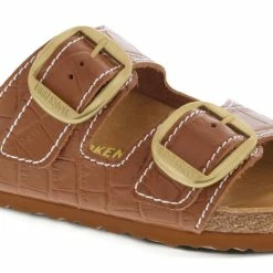 Best Sale 🤩 Birkenstock Arizona Big Buckle Embossed Natural Leather Cognac Cognac 🎁 -women-sandals sale 1023766 detail 1