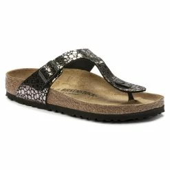 Best Pirce 🤩 Birkenstock Gizeh Birko-Flor Metallic Stones Black 😍