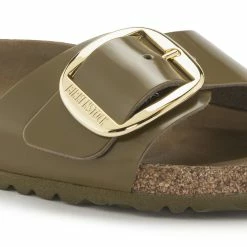 Cheap 🤩 Birkenstock Madrid Natural Leather Patent High Shine Mud Green ✔️ -women-sandals sale 1024141 detail 1