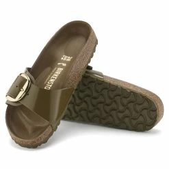 Cheap 🤩 Birkenstock Madrid Natural Leather Patent High Shine Mud Green ✔️ -women-sandals sale 1024141 sole