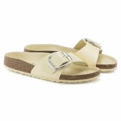 Coupon 💯 Birkenstock Madrid Natural Leather Patent High Shine Butter 🔥 -women-sandals sale 1024173 pair