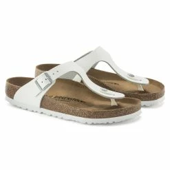 Outlet 😍 Birkenstock Gizeh Natural Leather White White ⌛ -women-sandals sale 1024328 pair