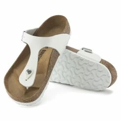 Outlet 😍 Birkenstock Gizeh Natural Leather White White ⌛ -women-sandals sale 1024328 sole