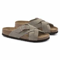 New 🎁 Birkenstock Lugano Suede Leather Taupe ❤️ -women-sandals sale 1024513 pair