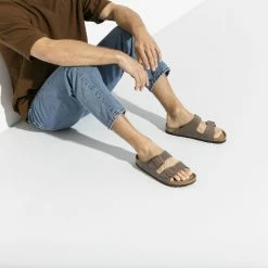 Top 10 ✨ Birkenstock Arizona Birko-Flor Nubuck Mocha 🔔 -women-sandals sale 151183 detail 5