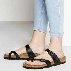 Outlet 🎁 Birkenstock Mayari Birko-Flor Graceful Licorice Graceful Licorice 💯 -women-sandals sale 171391 f closeup f