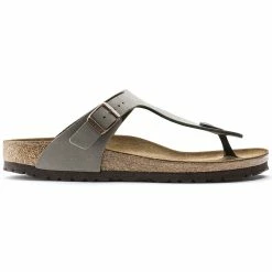 Best deal ⭐ Birkenstock Gizeh Birko-Flor Nubuck Stone Stone 😉 -women-sandals sale 43393 side