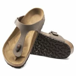 Best Pirce 🔔 Birkenstock Gizeh Birko-Flor Nubuck Mocha 🔥 -women-sandals sale 43753 sole