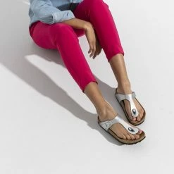 Deals 👍 Birkenstock Gizeh Birko-Flor Silver 👍 -women-sandals sale 43853 f look f