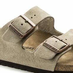 Cheapest 😍 Birkenstock Arizona Suede Leather Taupe ❤️ -women-sandals sale 51463 detail 1