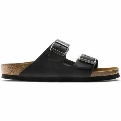 Cheapest 👍 Birkenstock Arizona Oiled Leather Black 🎁 -women-sandals sale 552113 side