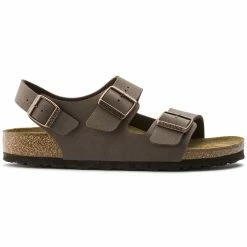 Cheap ⭐ Birkenstock Milano Birko-Flor Nubuck Mocha 😍 -women-sandals sale 634503 side