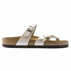 Cheapest 🎁 Birkenstock Mayari Birko-Flor Graceful Pearl White 🎁 -women-sandals sale 71661 side