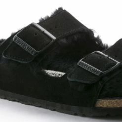 Cheapest 🥰 Birkenstock Arizona Suede Leather Black ⭐ -women-sandals sale 752663 detail 1