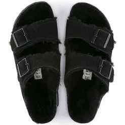 Cheapest 🥰 Birkenstock Arizona Suede Leather Black ⭐ -women-sandals sale 752663 top