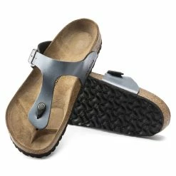 New ✔️ Birkenstock Gizeh Birko-Flor Ice Pearl Onyx 👏 -women-sandals sale 843801 sole
