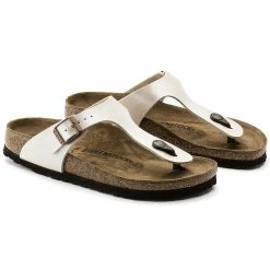 Best Sale 💯 Birkenstock Gizeh Birko-Flor Graceful Pearl White ❤️ -women-sandals sale 943873 pair
