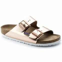 Wholesale 🔔 Birkenstock Arizona Natural Leather Metallic Copper 👍